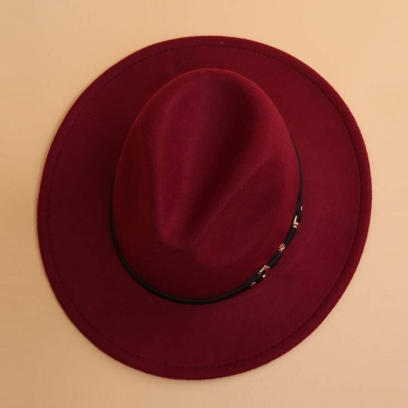 Bohemian Vegan Leather belted Fedora Hat Summer - Picture 8 of 9